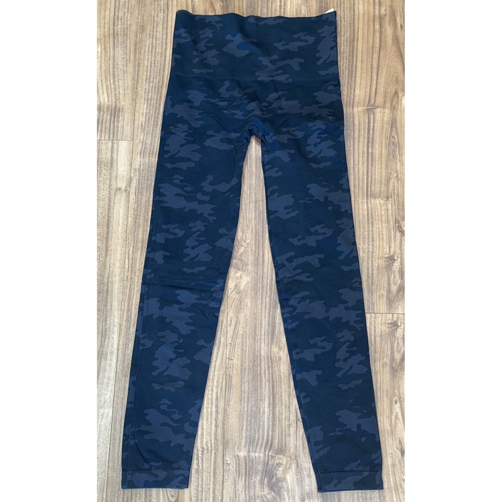 Spanx Leggings Womens L Black Camo High Rise Compression Yoga Activewear Pants